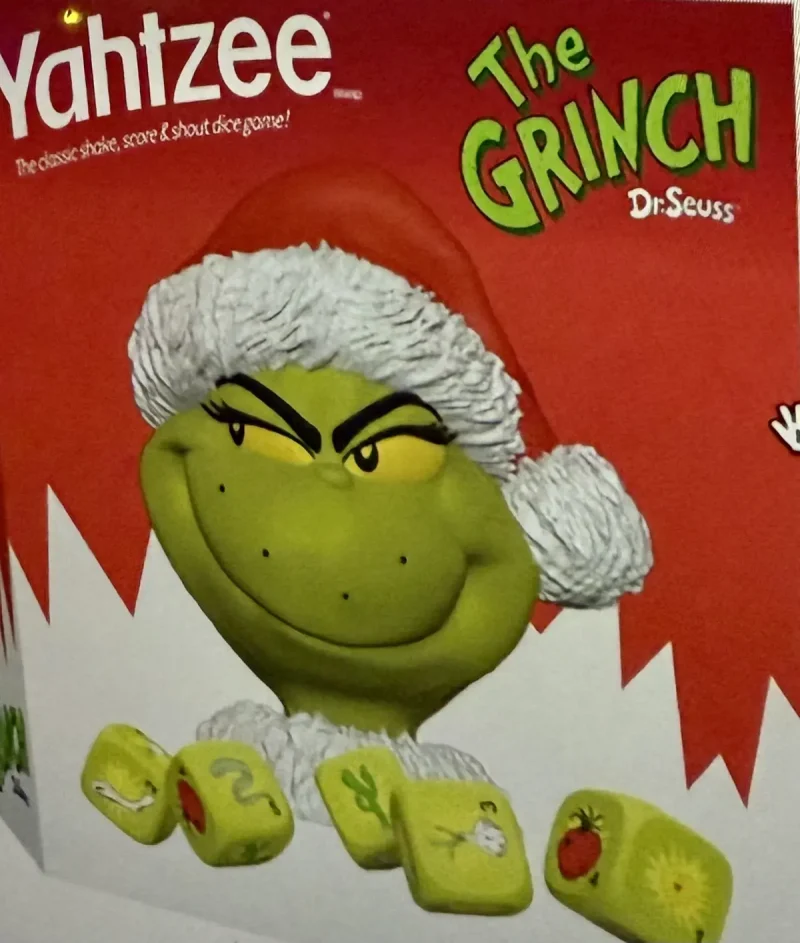 Yahtzee The Grinch Edition. Christmas Themed Board Games